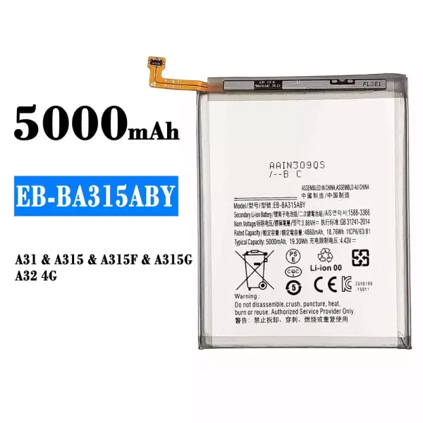 Nagelneuer Akku EB-BA315ABY für Samsung A31/A315/A315F/A315G/A32 4G