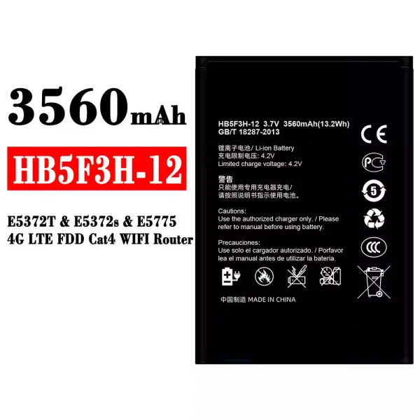 Nagelneuer Akku HB5F3H-12 für HUAWEI E5372T / E5372s / E5775 / 4G LTE FDD Cat4 WIFI Router