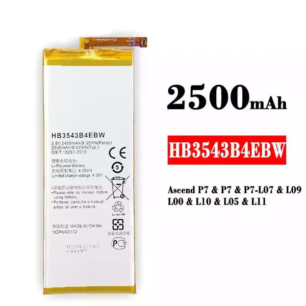 Nagelneuer Akku HB3543B4EBW für HUAWEI P7