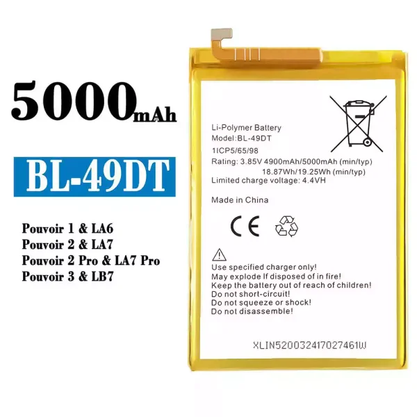 Nagelneuer Akku BL-49DT für Tecno Pouvoir 1 / Pouvoir 2 / Pouvoir 2 Pro / Pouvoir 3