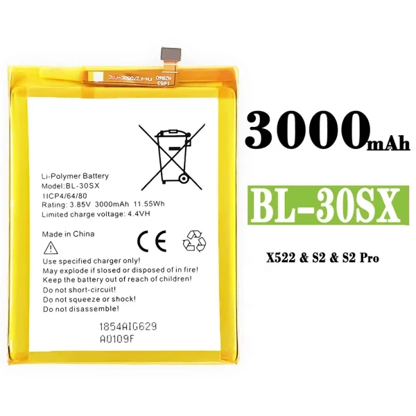 Nagelneuer Akku BL-30SX für Infinix S2 / S2 Pro