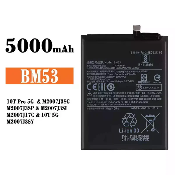 Nagelneuer Akku BM53 für Xiaomi 10T,10T Pro