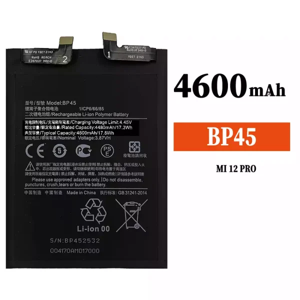 Nagelneuer Akku BP45 für Xiaomi MI 12 Pro