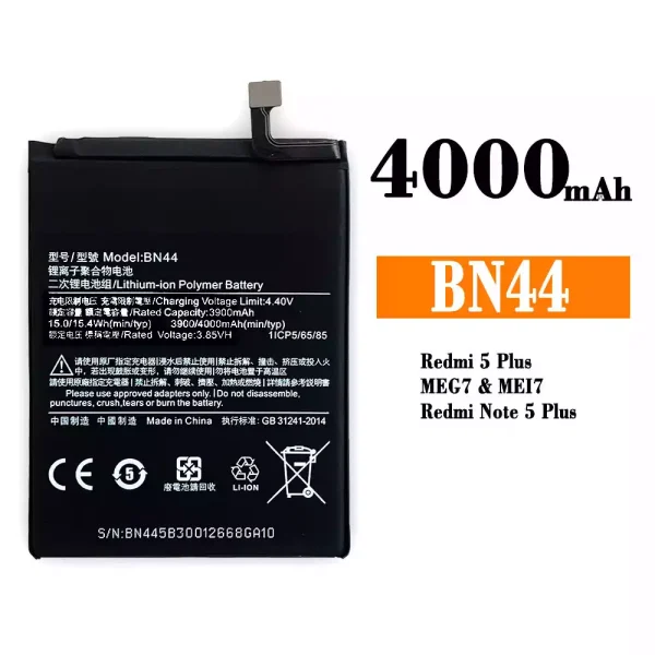 Nagelneuer Akku BN44 für Xiaomi Redmi 5 Plus / Redmi Note 5 Plus