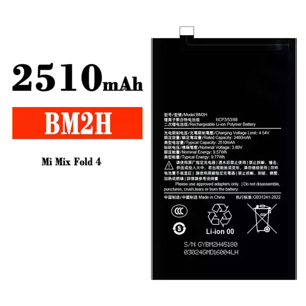 Nagelneuer Akku BM2H für Xiaomi Mi Mix Fold 4