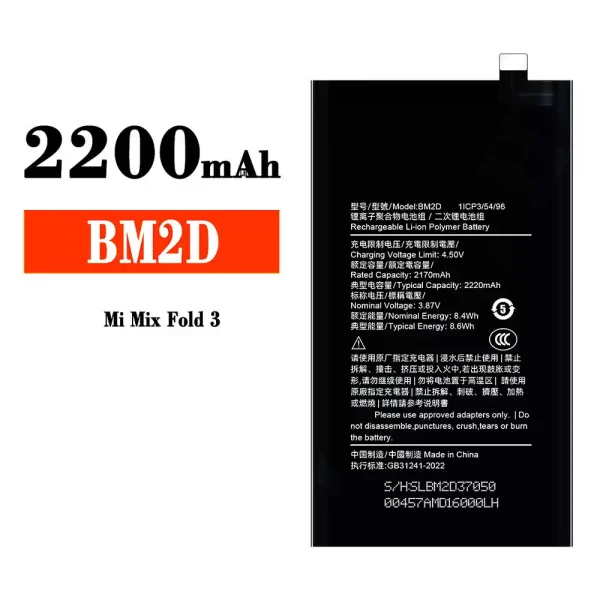 Nagelneuer Akku BM2D für Xiaomi Mi Mix Fold 3