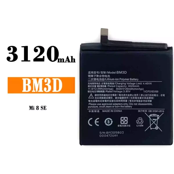Nagelneuer Akku BM3D für Xiaomi Mi 8 se