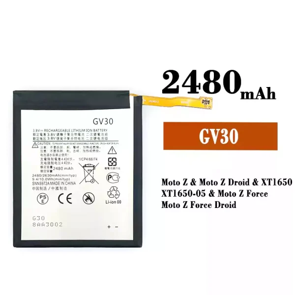 Nagelneuer Akku GV30 für Motorola Moto Z / Moto Z Droid / Moto Z Force / Moto Z Force Droid