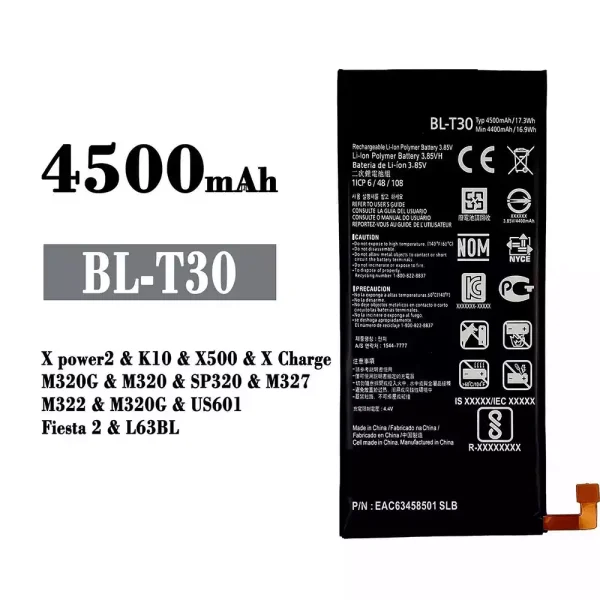 Nagelneuer Akku BL-T30 für LG X power2 / K10 / X500 / X Charge / Fiesta 2