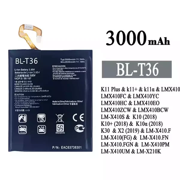 Nagelneuer Akku BL-T36 für LG K11 Plus /K10 / K10+