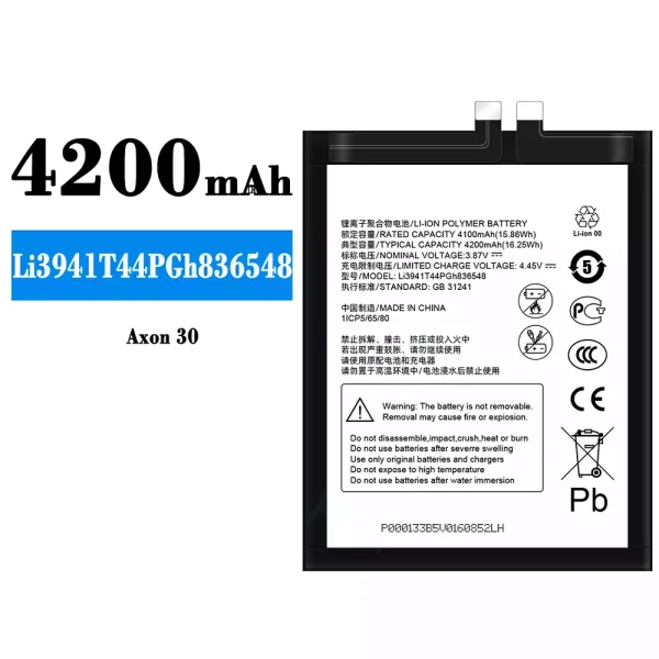Nagelneuer Akku Li3941T44PGh836548 für ZTE Axon 30
