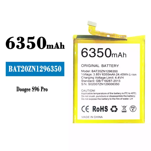 Nagelneuer Akku BAT20ZN1296350 für Doogee S96 Pro