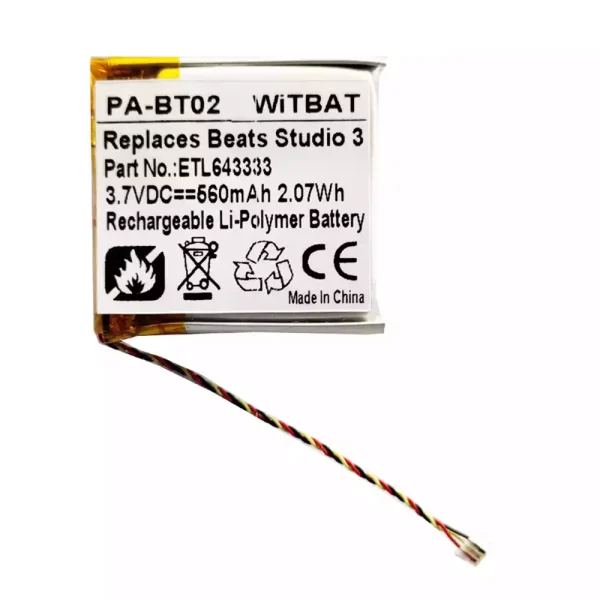 Nagelneuer Akku für Kopfhörer Beats Solo Pro Wireless,Studio 2 B0500,Studio 2.0,Studio 3.0,SDHP-P1401