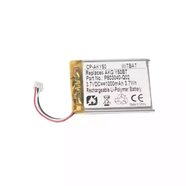 Nagelneuer Akku für Kopfhörer AKG Y50BT,C50BT,P083040-Q02,USN-603048PCN-AK