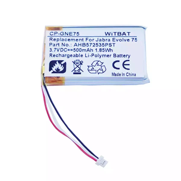 Nagelneuer Akku für Kopfhörer Jabra Evolve 75,Evolve 75 UC,Evolve 75 SE,AHB572535PST