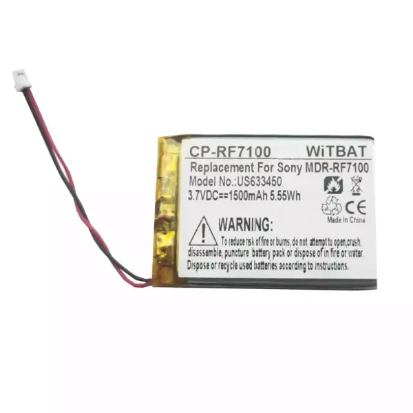 Nagelneuer Akku für Kopfhörer Sony BP-HP1200,MDR-DS7000,MDR-RF7000,MDR-RF7100 SL00131-1