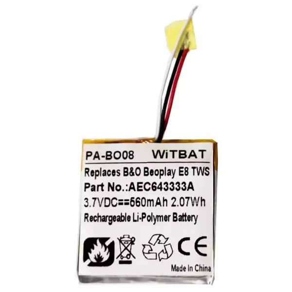 Nagelneuer Akku für Kopfhörer B&O B'eoplay E8, Be'oplay E8 TWS Case,AEC643333A